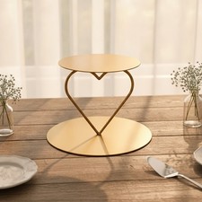 Cake Stand with Heart Frame Reusable Two-Tier Dessert Display for Use at Parties