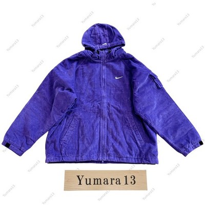 Supreme Nike Arc Corduroy Hooded Jacket Black Purple Red Camo S