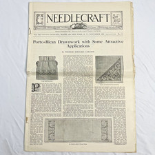 Needlecraft Magazine Nov 1915 Embroidery Crochet Sewing Patterns Ads Antique