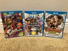 Super Smash Bros + Splatoon + Donkey Kong Country Nintendo Wii U - Lot Of 3