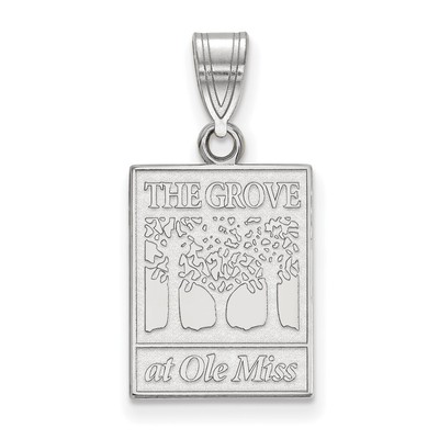 10k Weißgold LogoArt University Mississippi The Grove at Ole Miss Med Anhänger