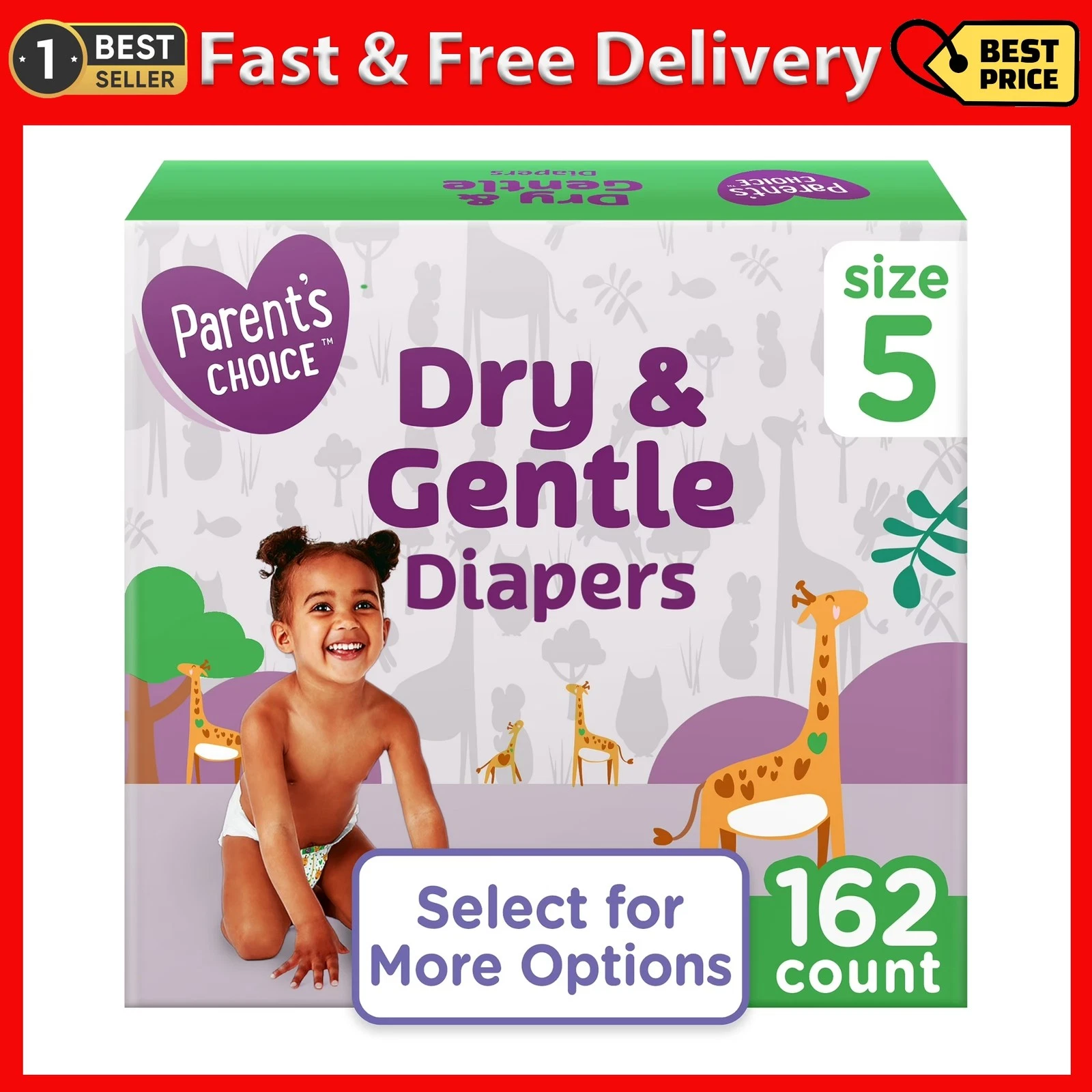 Parent'S Choice Dry & Gentle Diapers Size 5, 162 Count (Select for More Options)
Opens in a new wind