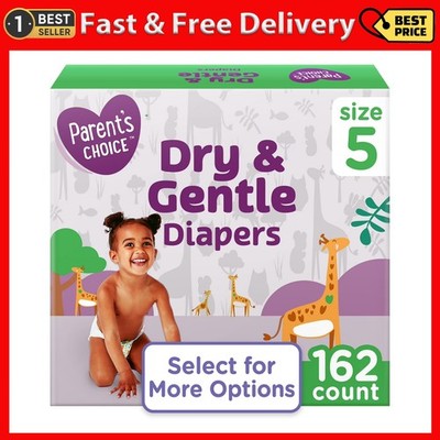 Parent'S Choice Dry & Gentle Diapers Size 5, 162 Count (Select for More Options)