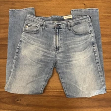 AG Adriano Goldschmied Graduate Jeans Mens 36 Light Wash Tailored Leg Distressed