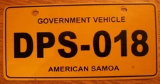 SINGLE AMERICAN SAMOA LICENSE PLATE - DPS-018 - DEPARTMENT of PUBLIC SAFETY