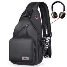 Geestock Crossbody Sling Bag for Men  Women, 2-1 Small Backpack Convertible S...