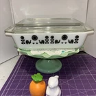 Vintage Pyrex Black Rooster Sunflower 575-B Space Saver Casserole With Lid