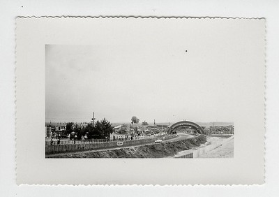 G927 Le Mans 24h. Rennstrecke, Autos, Dunlop Bridge. Ca. 1960. Foto Analog