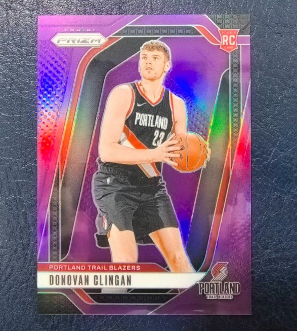 Donovan Clingan 2024-25 Panini Prizm Purple Prizm 59/99 RC #221