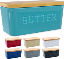 Prioritychef Extra Large Butter Dish with Lid for Countertop, Ceramic Butter Con