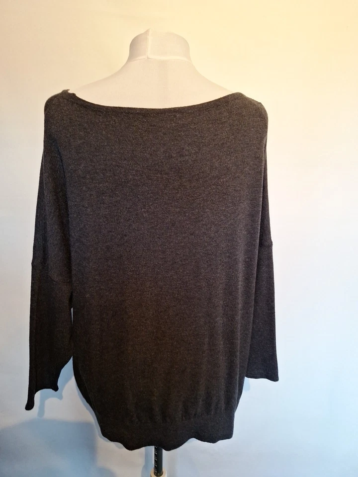 Wallis Charcoal Great Batwing Jumper Size L Uk 16 18 Excellent Condition Soft - Image 4 of 4