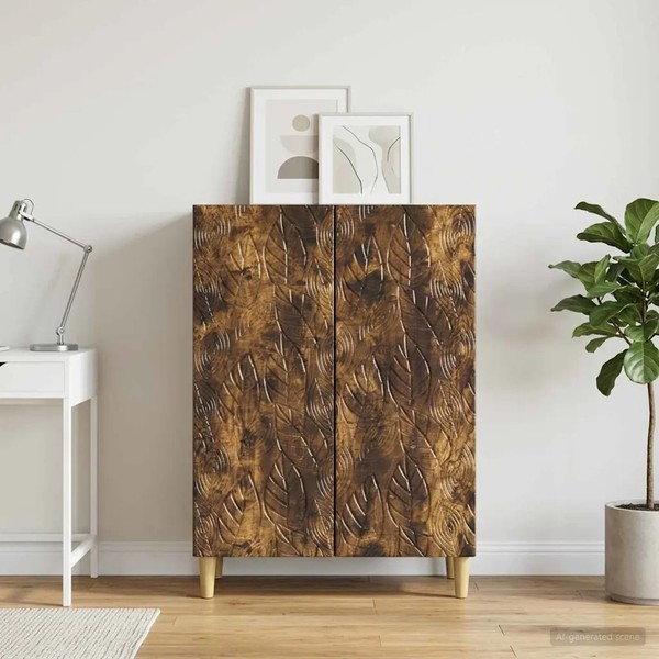 Sideboard In GeräUcherter Eiche 66 X 34,5 X 90 Cm Holzwerkstoff-image