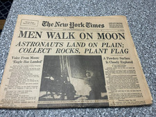 Man Walks On Moon - Apollo 11 - Space - July 21, 1969 New York Times Newspaper