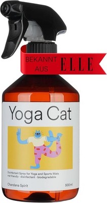YogaCat Yogamatten Desinfektionsspray 500ml Bio Reiniger Mattenspray Vegan Sport