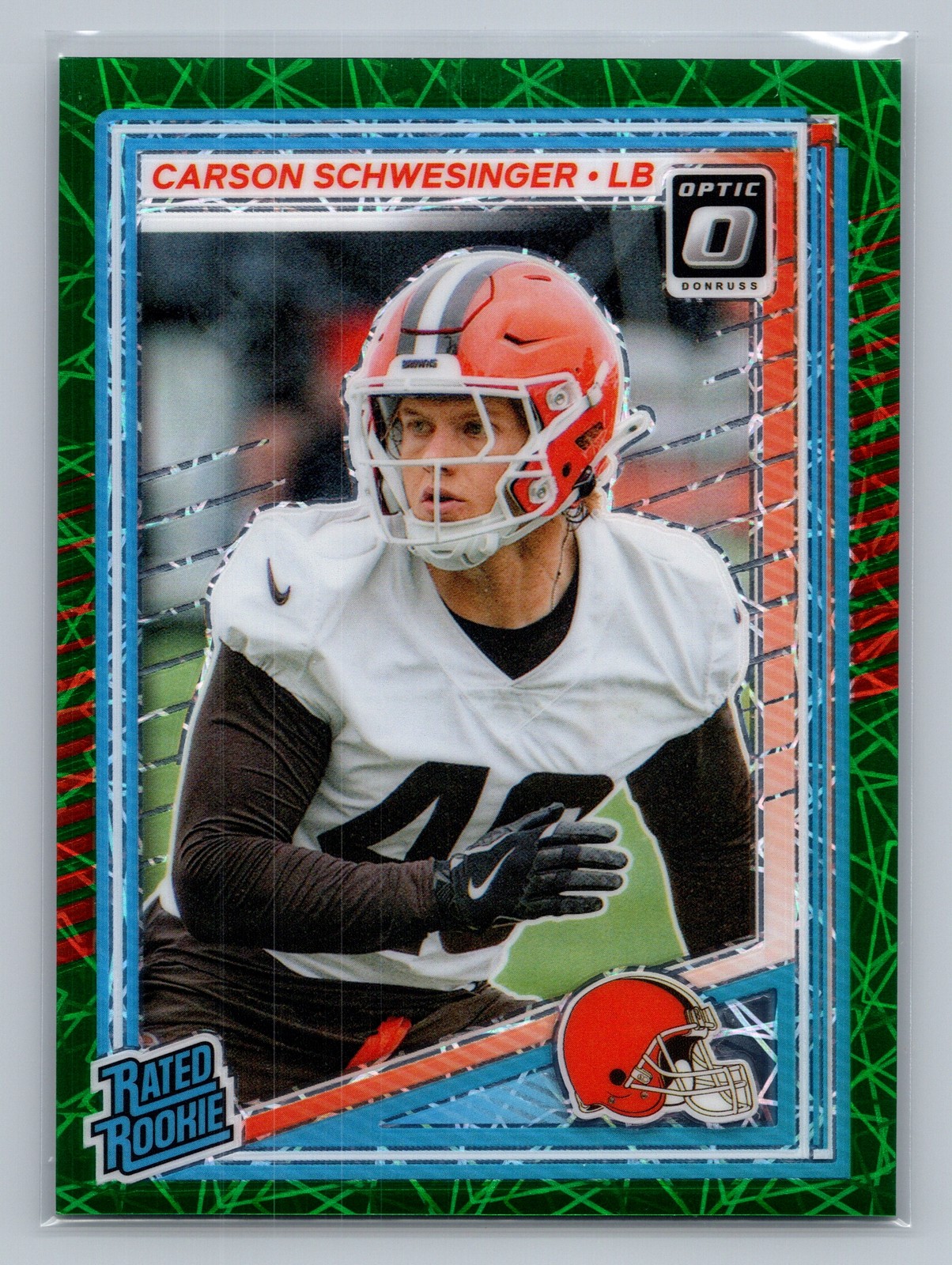 2025 Panini Donruss Optic Rated Rookie CARSON SCHWESINGER #217 Green Velocity Pr