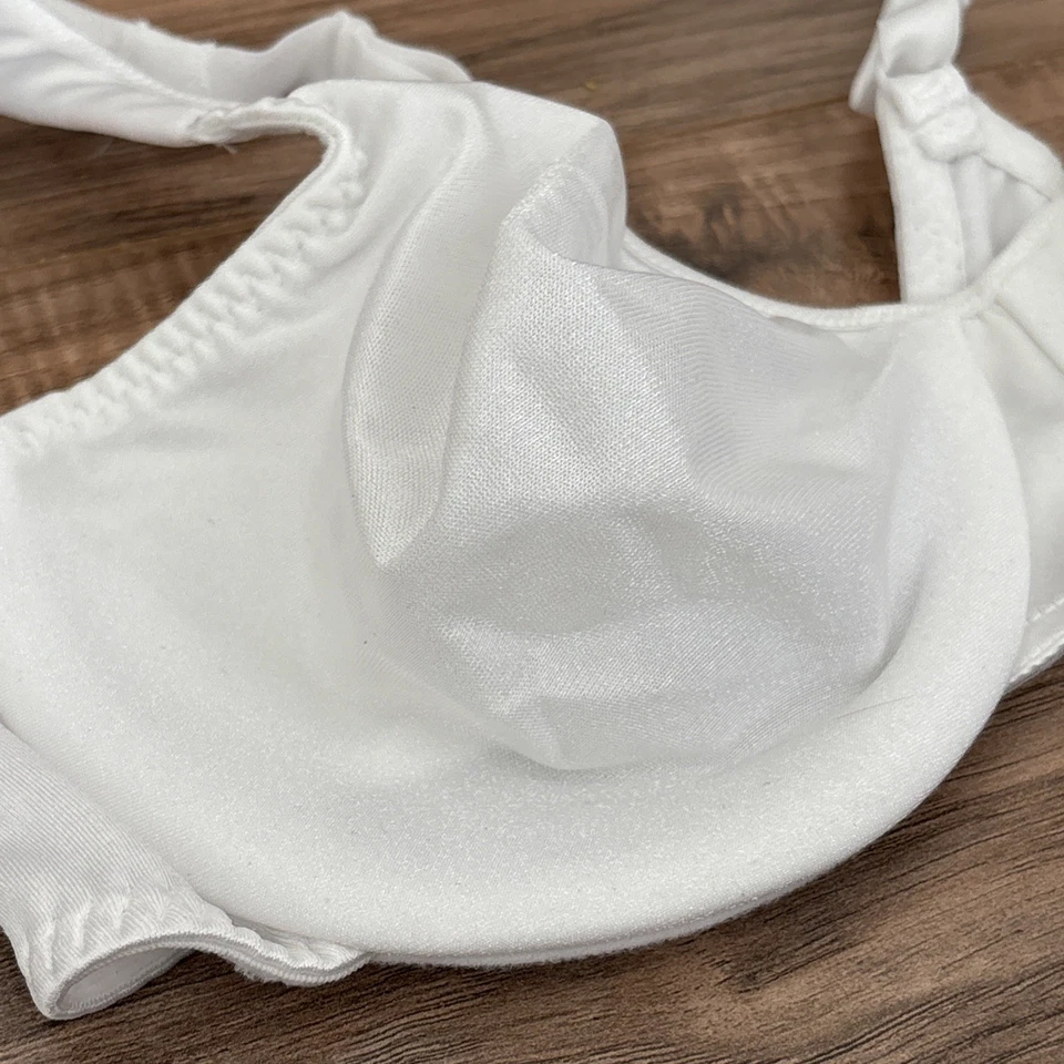 Sujetador De Colección Vanity Fair 34 D Blanco 75-074 Brillante Suave Nuevo Con Etiquetas Foto 2 de 4