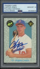 1990 Classic #1 Chipper Jones Autograph RC Rookie Gem Mint PSA DNA 10 Auto