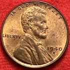 1940 D Lincoln Wheat Cent Denver Mint AU/RB Lustrous Sharp Strike JC1219