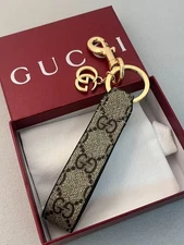 GUCCI Charm Handmade Strap Keychain Gift Key chain with Brand Manual New Box