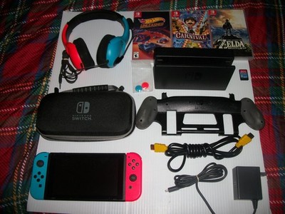 Nintendo Switch bundle  with Case, Dock, HDMI, Joy-con grip, games,headphones