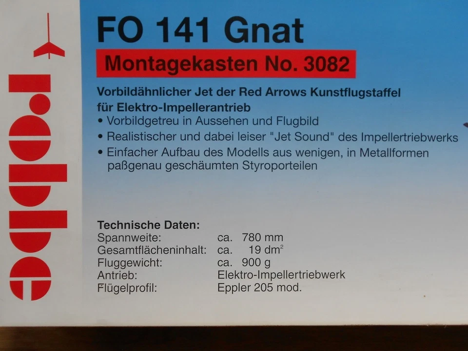 Rarität - Robbe FO 141 GNAT RC Flugzeug mit Elektro-Impellertriebwerk - Bild 2 von 4