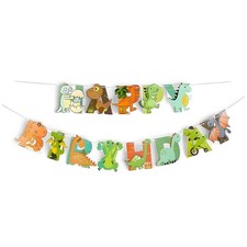 Dinosaur Happy Birthday Banner   Kids Dino Party Decoration