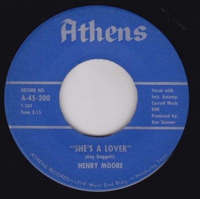 Soul / R&B--Henry Moore   She's A Lover / Let The World End Tomorrow