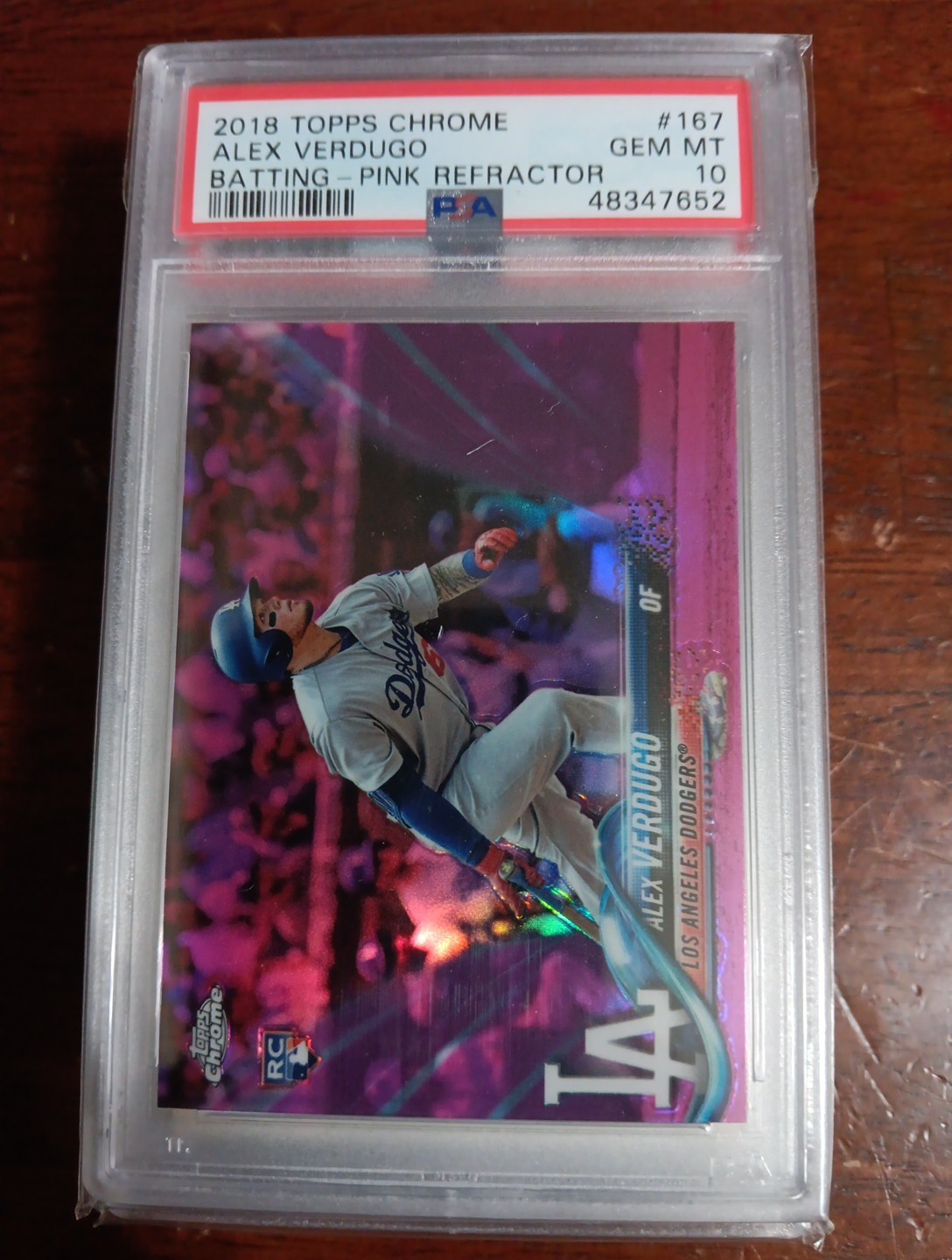 Alex Verdugo - 2018 Topps Chrome #167 Pink Refractor - RC - PSA 10