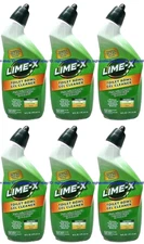( 6 ) Lime-x Liquid Toilet Bowl Gel Cleaner, Removes Lime Calcium Rust 16 oz Ea
