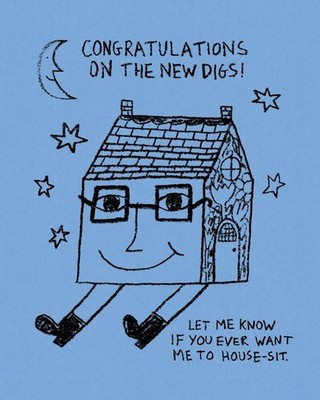 Humor Us Greeting Cards: New Home - Congratulations on the new digs (Pack of 6) 