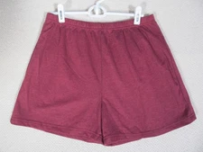 G.W. Sport Shorts Women XL Gym Shorts Vintage Maroon Elastic Waist Casual