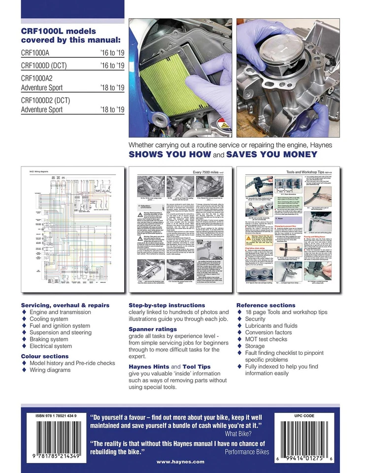 Honda CRF1000 Africa Twin (2016-2019) Haynes Repair Manual - Image 2 of 4