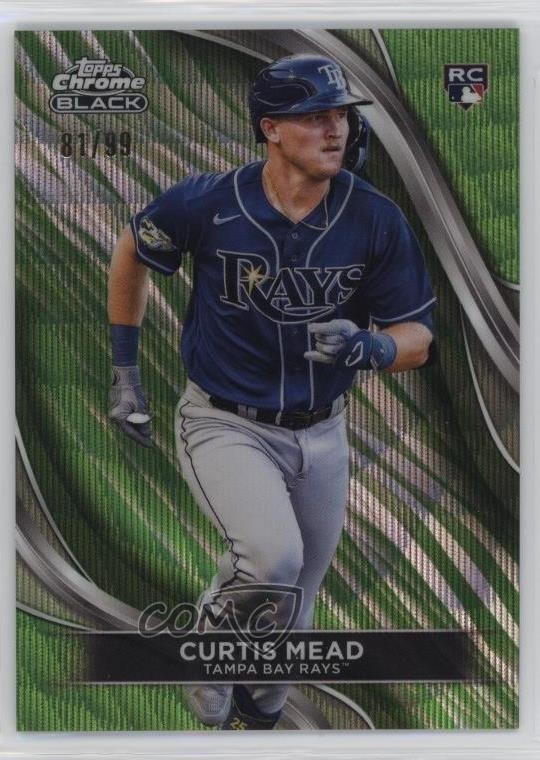 2024 Topps Chrome Black Green Wave Refractor /99 Curtis Mead #27 Rookie RC