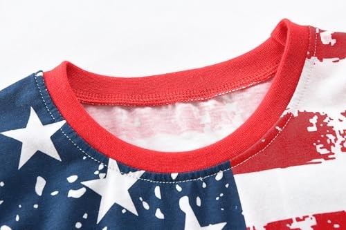Toddler Boys Pajamas Kids Dinosaur Summer PJS 7 Years 4# Stars and Stripes - Picture 5 of 8