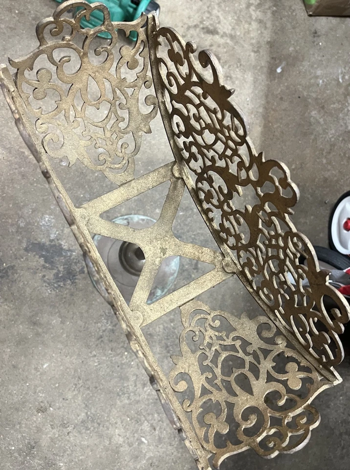 Antiguo soporte para pecera - Victoriano Art Deco latón macizo Foto 3 de 4