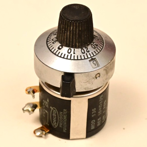Spectrol Precision Potentiometer Model 536 10kΩ +-5% Lin 0.25% 10-turn w/ Dial