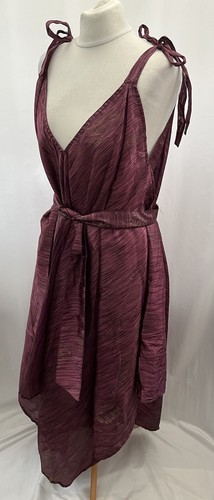 Beautiful Uma Nomad Purple Trapeze Dress Over Up Size M/L Sleeveless Belted - Picture 11 of 12