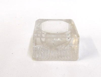Vintage Optic Block Crystal Clear Master Salt Cellar