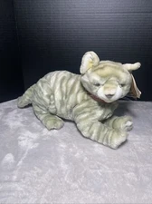 Vintage Dakin Huggables Gray Tabby Cat Plush Realistic Floppy Tabby Kitten Toy