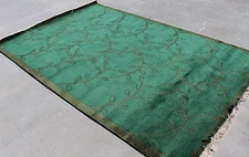 R13989 Dark Green Color Tibetan Woolen Area Rug 6' X 9' Hand Knotted in Nepal