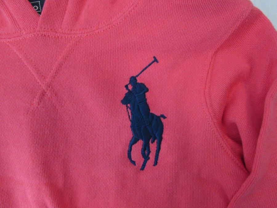 Polo Ralph Lauren ragazzo 4T rosso pile senza napless spugna francese felpa con cappuccio grande pony NUOVO