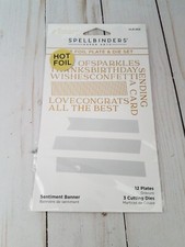 Spellbinders SENTIMENT BANNER Glimmer HOT FOIL Plate Die Set GLP-303