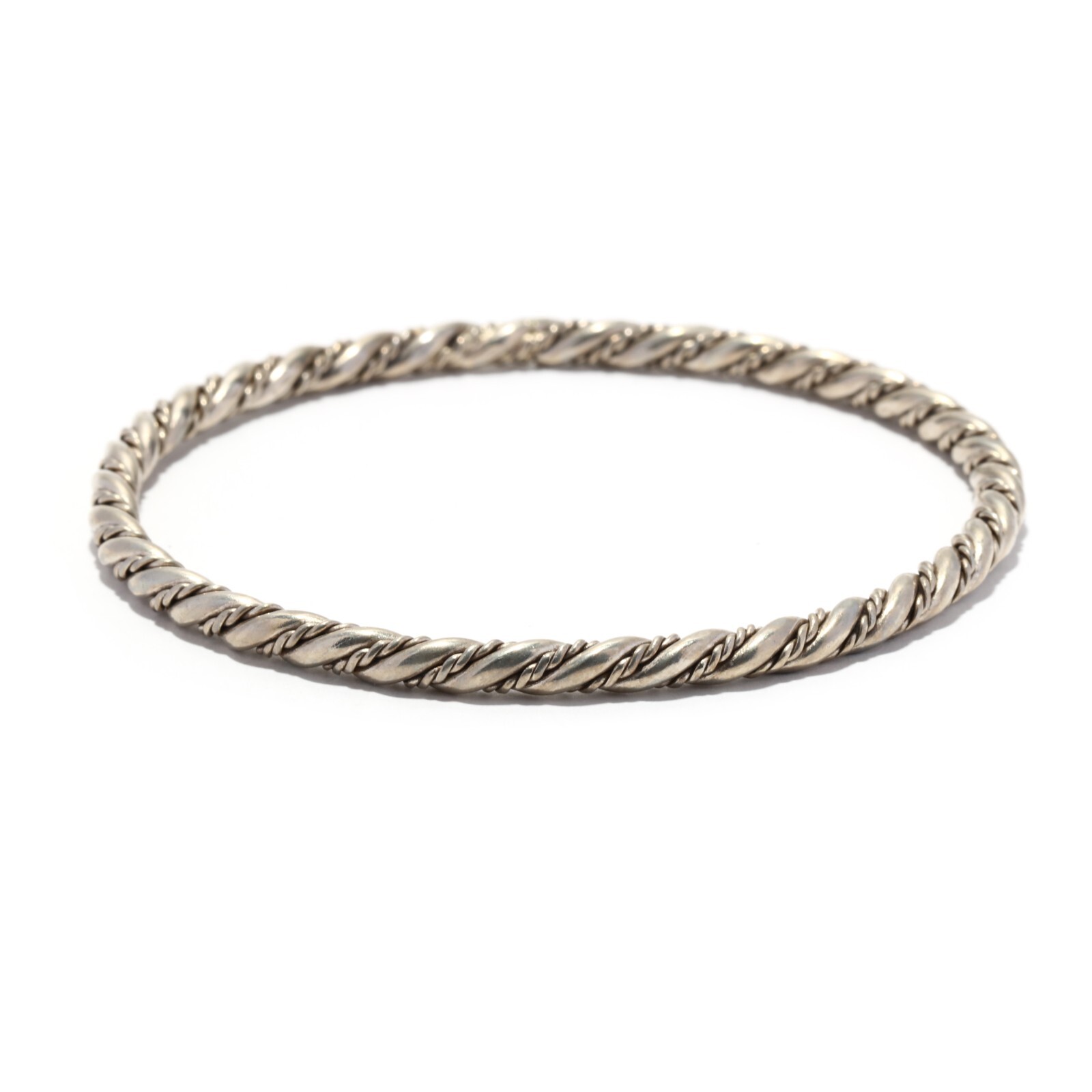 Solid Rope Twist Bangle Bracelet, Sterling Silver… - image 4
