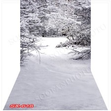 10'x20'CP Trees snow Winter Scenic Microfiber Fabric background backdrop SX618