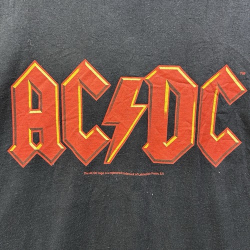 ACDC T Shirt Band Vintage Red Rock Lettering Black Men’s XL - Picture 2 of 9