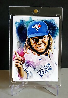  VLADIMIR GUERRERO JR. Blue Jays 2/10 SSP Art ACEO Print Card By:Q - ONE-TOUCH