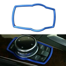 Multimedia Control Buttons Panel Knob Frame Trim For BMW IDRIVE X1 X3 X5 X6 Blue