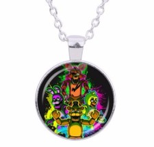 Five Nights At Freddy's Party Logo GLASS DOME Pendant Necklace W/ 20" Chain