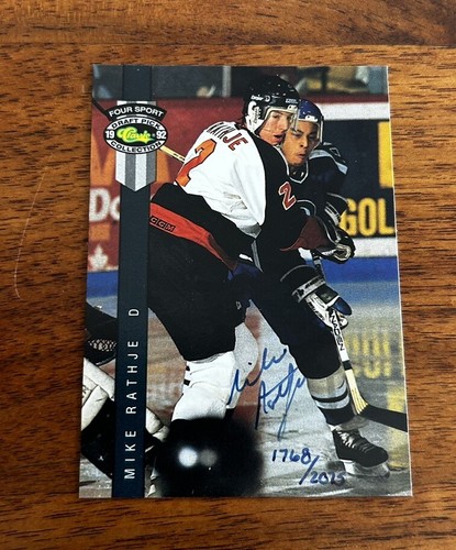 1992 CLASSIC FOUR SPORT MIKE RATHJE SIGNED AUTO INSERT /2075 | eBay
