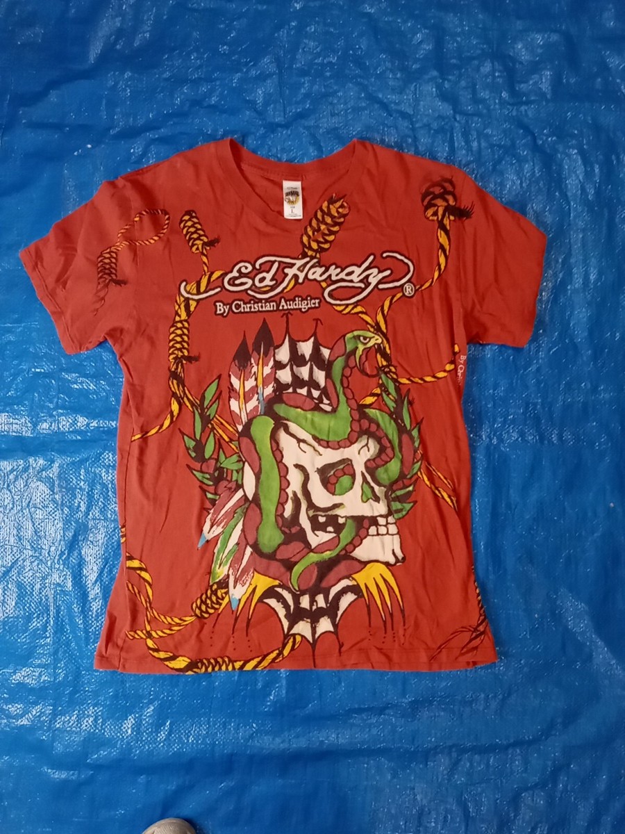 エドハーディ Christian Audigier スカル Tシャツ Ed Hardy - Ed Hardy Tシャツ y2k スカル CHRISTIAN AUDIGIERの